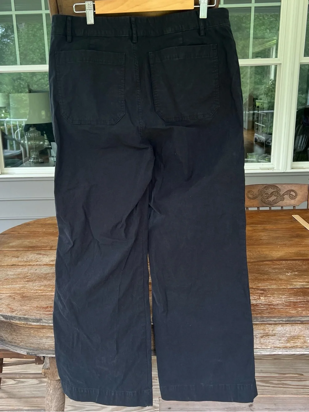 J.Crew Factory Lizzie High Rise Patch Pocket Wide Leg Pants Black Size 31
